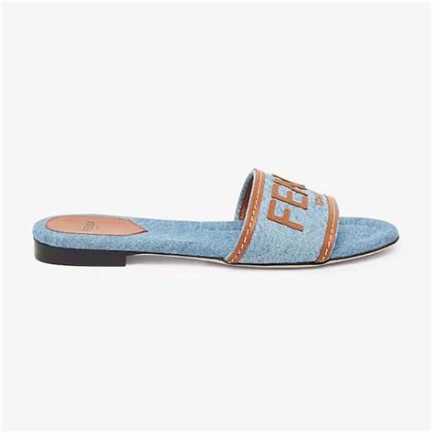 fendi denim slides